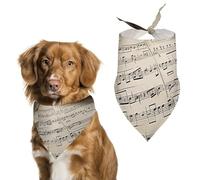 Sheet Music Dog Bandanas for Feeding Grooming, Triangle Pet Bibs Washable Pets Scarf for Cats & Dogs
