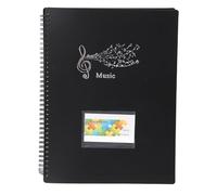 Sheet Music Folder 20 Sleeves 40 Pages A4 Sheet Music Binder, PVC Music Organizer with Name Tag, Lays Flat 180° for Orchestra School Choir and Pianists (C Style)