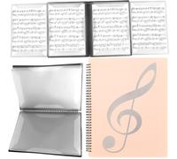 Sheet Music Folder - 4 Pages Expand Piano Sheet Music Binder A4 Size Organizer Writable Choir Folder for Sheet Music Storage 40 Pages Capacity (Pink)