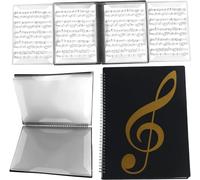 Sheet Music Folder - 4 Pages Expand Piano Sheet Music Binder A4 Size Organizer Writable Choir Folder for Sheet Music Storage 40 Pages Capacity (Black)