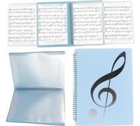 Sheet Music Folder - 4 Pages Expand Piano Sheet Music Binder A4 Size Organizer Writable Choir Folder for Sheet Music Storage 40 Pages Capacity (Blue)