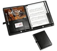 Sheet Music Folder for Music Binder, PU Leather Choir Folder ，Fits A4/Letter Size 8.5x11 Inch, Piano Music Holder with Hand Strap for Choir, Band, Orchestra