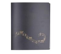 Sheet Music Folder PP 60 Pages Capacity, Writable Music Sheet File Paper Storage Holder, Dual Spring Design for Piano Stand, Non Reflective Cover for Easy Writing, Sturdy Waterproo