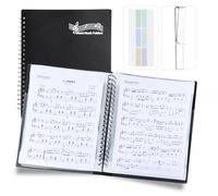 Sheet Music Folders Choral Binder: Piano Music Folder Writable with Pockets 40 Sleeves 80 Pages - A4 Size Sheet Music Organizer for Choir Singer Band Stage Performance Sheet Music Holder