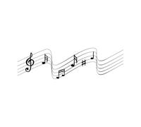 Sheet Music Notes Elegant Musically Lines Musical Notation Swirls with Note Symbols Set Lettering Decals 25x85cm Wall beautification Black