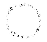 Sheet Music Notes Elegant Musically Lines Musical Notation Swirls with Note Symbols Set Mural and Wall Vinyl Decal 42x42.7cm Can Modify and add Information Black