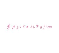 Sheet Music Notes Elegant Musically Lines Musical Notation Swirls with Note Symbols Set Mural and Wall Vinyl Decal 25x85cm Self Adhesive Pink