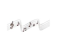 Sheet Music Notes Elegant Musically Lines Musical Notation Swirls with Note Symbols Set Mural and Wall Vinyl Decal 25x85cm It Won't Fall Off Coffee