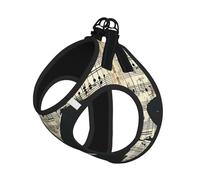 Sheet Music Print Dog Harness Leash Set Reflective Pet Harness Puppy Vest Suitable Dogs Cats Small Breeds