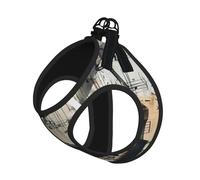 Sheet Music Print Dog Harness,Pet Leash Vest,Adjustable And Reflective Vest,For Small To Medium Dogs