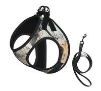 Sheet Music Print Dog Harness,Pet Leash Vest,Adjustable And Reflective Vest,For Small To Medium Dogs