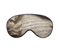 Sheet Music Sleep Mask for Women Men, Soft Eye Mask with Adjustable Strap for Sleeping, Light Blocking Travel Blindfold for Nap Comfortable Eye Cover for Home Office