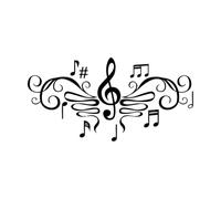 Sheet Music Wall Stickers Paster Paper 32x49.5cm Removable Without Leaving Glue Small Black