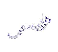 Sheet Musical Notes Melody Musical Key Signs Treble Clef Notes Lettering Decals 36x60.6cm It Won't Fall Off DarkBlue
