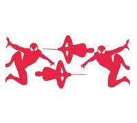 Sheet of 4 Man in a Spider Superhero Costume Small Light Switch Sticker/Car Sticker/Wall Decal (Red)