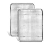 Sheet Pan with Wire Rack Set of 4, Leonyo 16" x 12" Stainless Steel Cookie Sheets & Cooling Rack, Nonstick Commercial Grade Baking Tray Jelly Roll Pan for Oven Cooking Cake