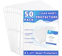 Sheet Protectors 8.5 x 11 inch Clear Page Protectors for 3 Ring Binder,50 Pack Plastic Sleeves for Binders，Top Loading Plastic Sleeve for Binders, Letter Size, documents and Photos, Office Supplies.