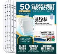 Sheet Protectors for 3 Ring Binder, 50 Pack Premium Clear Page Protector 8.5 x 11 inch, Plastic Sleeves for Binders, Top Loading Paper Sheets Document Sleeve Letter Size, Photo, Office, Home
