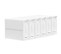 SheetCube Bed Sheet Organizers and Storage 6 Pack, Foldable Linen Closet Organizer with Window and Label, Bedding Folder Storage Box Container for Blanket, Duvet Cover Set, Bed Sheet Set - White