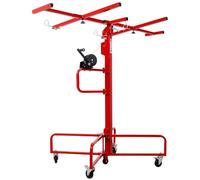 Sheetrock Lift for Drywall 13Ft Panel Hoist Lifter Jack with Rolling Caster Wheels, 150 lbs Capacity, 4x16ft Max Sheet, Professional Drywall Ceiling Lift Tool for Construction & Renovation (Red)