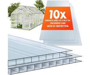 Sheets Panels Roofing Polycarbonate Twin Wall 4mm Greenhouse Shed 121x60cm
