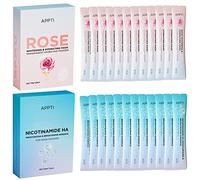 SHEEYOON Facial Jelly Mask, Peel Off Crystal Face Jelly Mask Powder and Nicotinamide/Hyaluronic Acid Serum Set, DIY Face SPA Skincare Mask (Rose)
