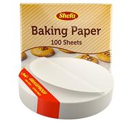 SHEFA 100 Pcs Premium Quality Circle Baking Paper Sheets Grease Proof Parchment Paper Bake Cake precut Ready Cut for Oven Tray Value Pack