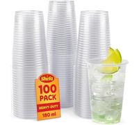 Shefa 180ml Clear Plastic Cups - Multi-Purpose Party Cups for Beer, Water, Juice, Desserts, Slush, and Milkshakes - Pack of 500