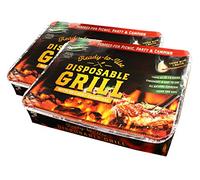 Shefa 2-Pack BBQ Big Heat Instant Disposable Barbecues Grill On-the-Go Ready to Use Charcoal Grill, Ideal for Camping and Tailgate Parties, Easy to Light, disposable bbq grill