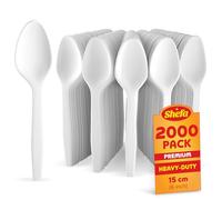 Shefa 2000 Premium Spoons, Heavy Duty Spoons, Microwave-Safe Tablespoon, 6" Long for Birthday, Parties, Camping