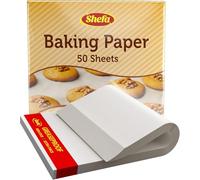 SHEFA 50 Pcs Premium Quality Square Baking Paper Sheets Grease Proof Parchment Paper Bake Cake precut Ready Cut for Oven Tray Value Pack