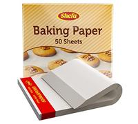 SHEFA 50 Pcs Premium Quality Square Baking Paper Sheets Grease Proof Parchment Paper Bake Cake precut Ready Cut for Oven Tray Value Pack