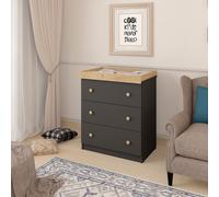 Shefa 888 Kids Changing Dresser Graphite Cremona Oak (2 Boxes) Shefa Line Multi One Size