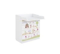 Shefa Kids 800 White Gingerbread House 4-Drawer Baby Changing Table with Drawers - Baby Changing Unit & Diaper Changing Station, Convertible Changing Table Unit, Nursery Furniture