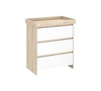 Shefa Kids 880 Elm-White 3-Drawer Baby Changing Table with Drawers - Ergonomic Baby Changing Unit & Diaper Changing Station, Convertible Changing Table Unit, Nursery Furniture