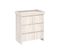 Shefa Kids 880 White Craft Oak 3-Drawer Baby Changing Table with Drawers - Ergonomic Baby Changing Unit & Diaper Changing Station, Convertible Changing Table Unit, Nursery Furniture