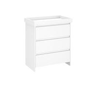 Shefa Kids White 3-Drawer Baby Changing Table with Drawers - Ergonomic Baby Changing Unit & Diaper Changing Station, Convertible Changing Table Unit, Nursery Furniture