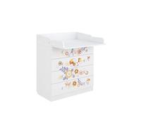 Shefa Kids White Bike Trip 4-Drawer Baby Changing Table with Drawers - Baby Changing Unit & Diaper Changing Station, Convertible Changing Table Unit, Nursery Furniture