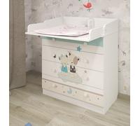 Shefa Line Shefa 800 Kids Changing Dresser Best Friends White (2 Boxes) Shefa Line Multicolor