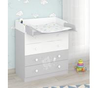 Shefa Line Shefa 800 Kids Changing Dresser Teddy White-Grey (2 Boxes)