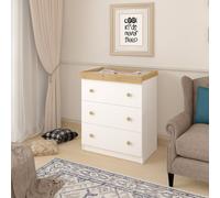 Shefa Line Shefa 888 Kids Changing Dresser White-Oak Top (2 Boxes) Shefa Line Multicolor