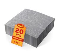 Shefa Paper Napkins - 3-Ply Disposable Napkins - Premium-Quality & Heavy-Duty Serviettes, 6.5" for Catering Wedding Birthday Parties (Silver, 20 Pieces)