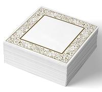 Shefa Paper Napkins - 3-Ply Disposable Napkins - Premium-Quality & Heavy-Duty Serviettes, 6.5" for Catering Wedding Birthday Parties