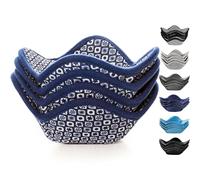 Sheff Microwave Bowl Cozy Holders Set of 4 - Durable and Reliable for Hot and Cold Plates and Dishes - Ideal Household Gift (Navy and White, 7 inch)
