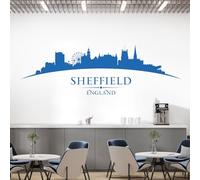 Sheffield England City Skyline - Cathedral, Wheel, Town Hall, Winter Gardens - Bedroom Living Room Wall Art Sticker [XLarge] [Marina]