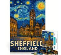 Sheffield England Starry Night Style Jigsaw for Teenagers 1000 Pieces Logic Play Indoor Fun Accurate Edge Art Collection Piece 50x75cm