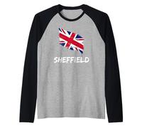 Sheffield Great Britain Flag British Heritage English Pride Raglan Baseball Tee