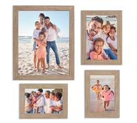 Sheffield Home 4 Piece Gallery Wall Frame Set, 8x10 Inch, 5x7 Inch, and 4x6 Inch, Light Natural