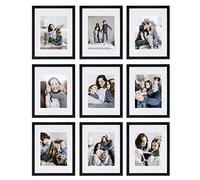 SHEFFIELD HOME 9 Piece Gallery Wall Frame Set, 11x14 in. matted to 8x10 in. (Matte Black)