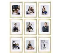 Sheffield Home 9 Piece Gallery Wall Frame Set, 11x14 Inch, Gold